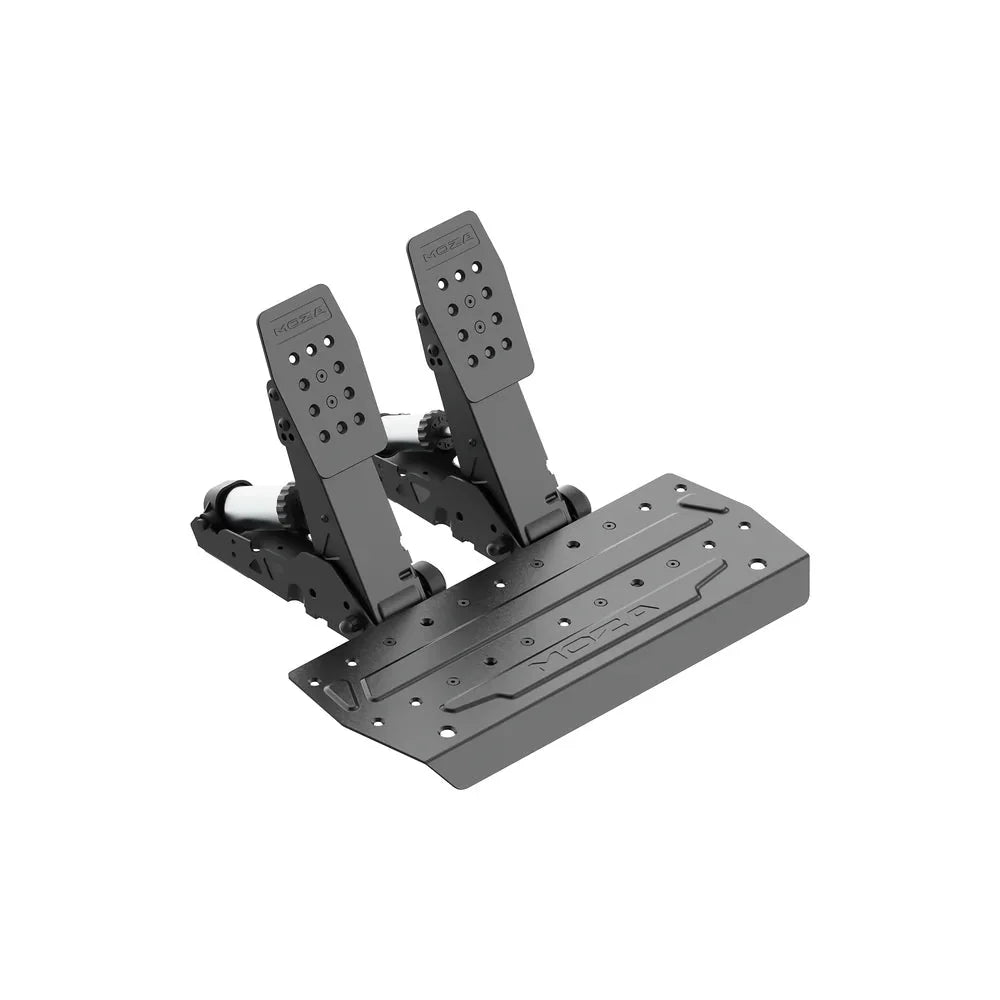 MOZA SRP2 load-cell throttle and brake pedal set viewed from above
