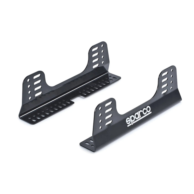Sparco 004902 black steel side mounts with multiple adjustment slots