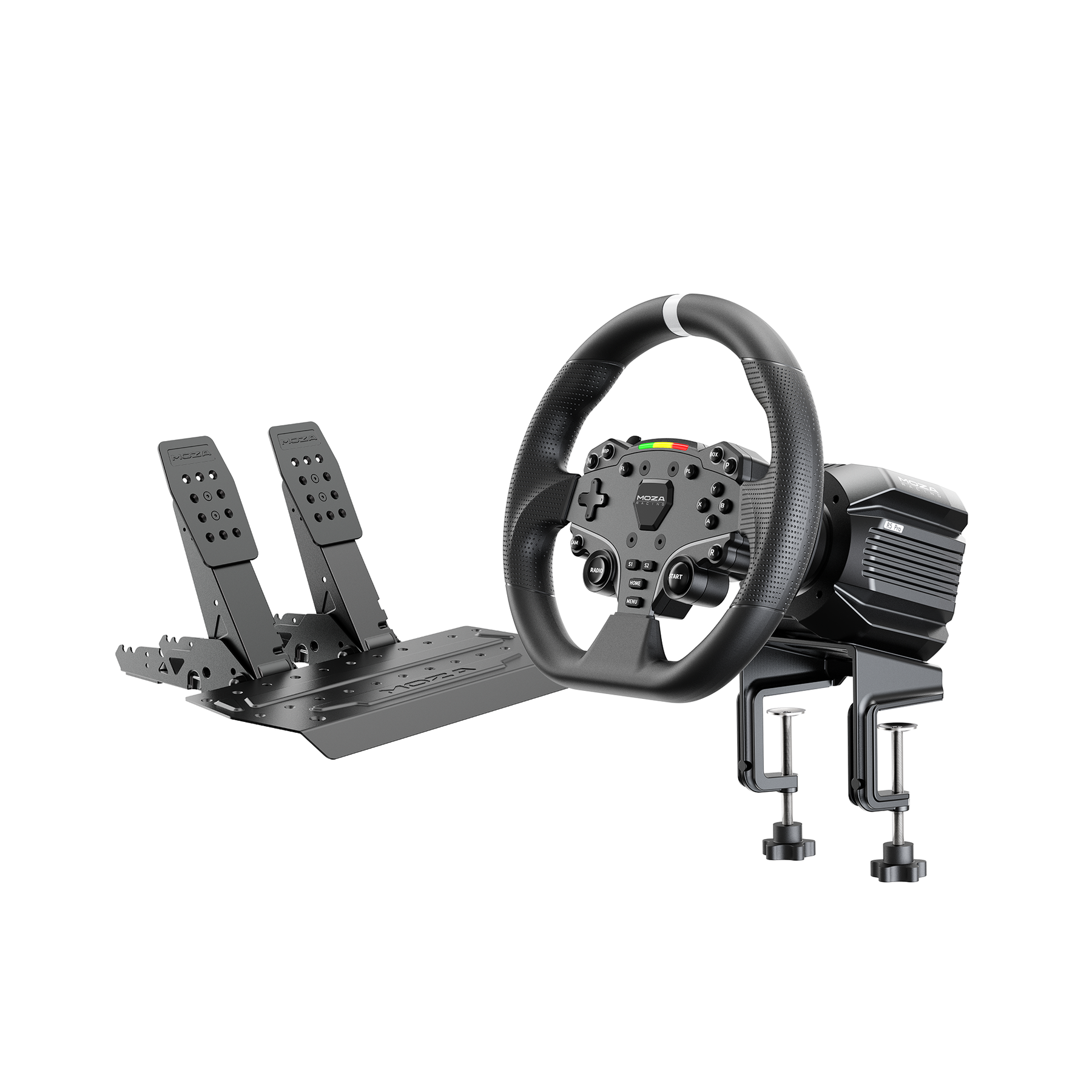 MOZA R5 Pro-racingsimulatorbundel met 6 Nm direct drive-wielbasis, ES Lite-stuurwiel en SR-P Lite2-pedalen
