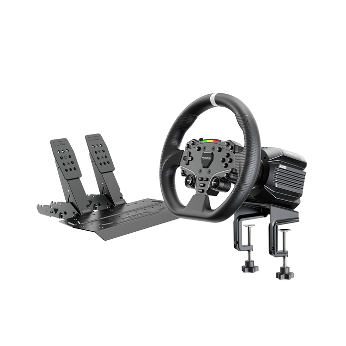 MOZA R5 Pro-racingsimulatorbundel met 6 Nm direct drive-wielbasis, ES Lite-stuurwiel en SR-P Lite2-pedalen