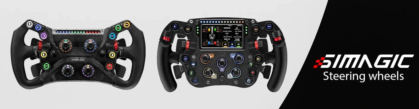 Simagic steering wheels banner - simracewebshop