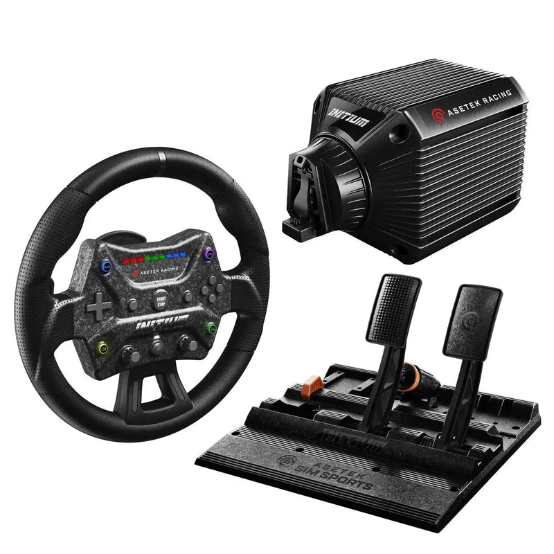 Asetek SimSports Initium 5Nm Direct Drive - PC Bundle Asetek SimSports Asetek SimSports Wheel base + Wheel + Pedal Bundle  Sim Race Webshop B.V.