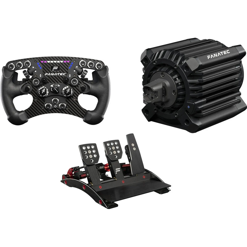 fanatec clubsport pedals v2 load cell Fanatec ClubSport DD+ Bundle – Formula V2.5 Steering Wheel + V3 Pedals — Sim Race Webshop B.V