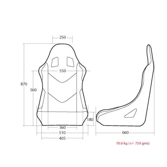 LTEC Pro+ FIA Bucket Seat (Wide) Ltec Ltec Bucket seat  Sim Race Webshop B.V.