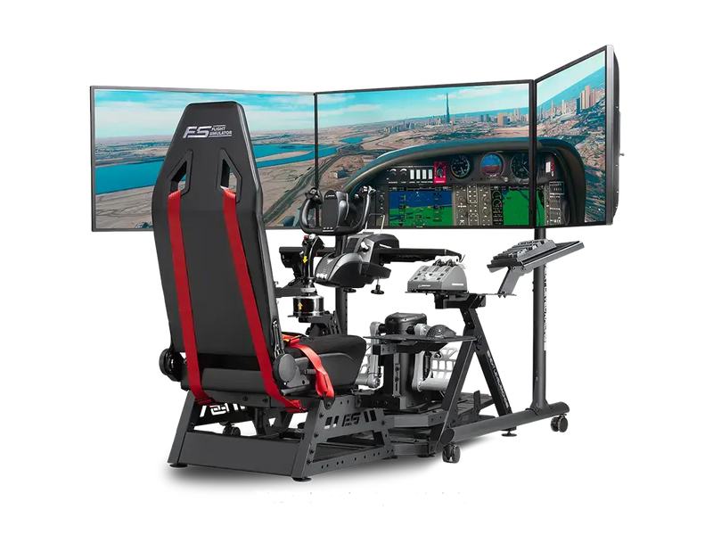 Next Level Racing® Round Tube Freestanding Triple Monitor Stand (Up to 3 x 43”) - Sim Race Webshop B.V. Monitor Stand  Next Level Racing