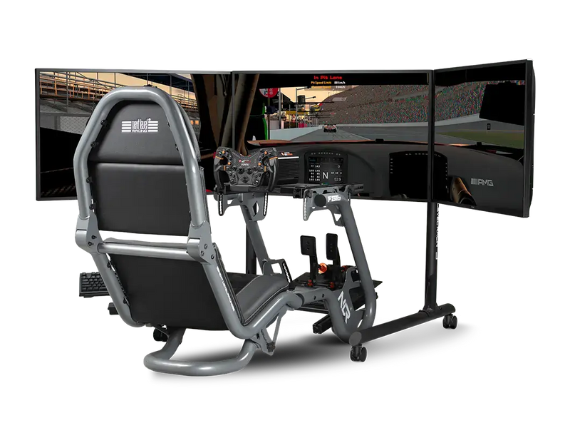 Next Level Racing® Round Tube Freestanding Triple Monitor Stand (Up to 3 x 43”) - Sim Race Webshop B.V. Monitor Stand  Next Level Racing
