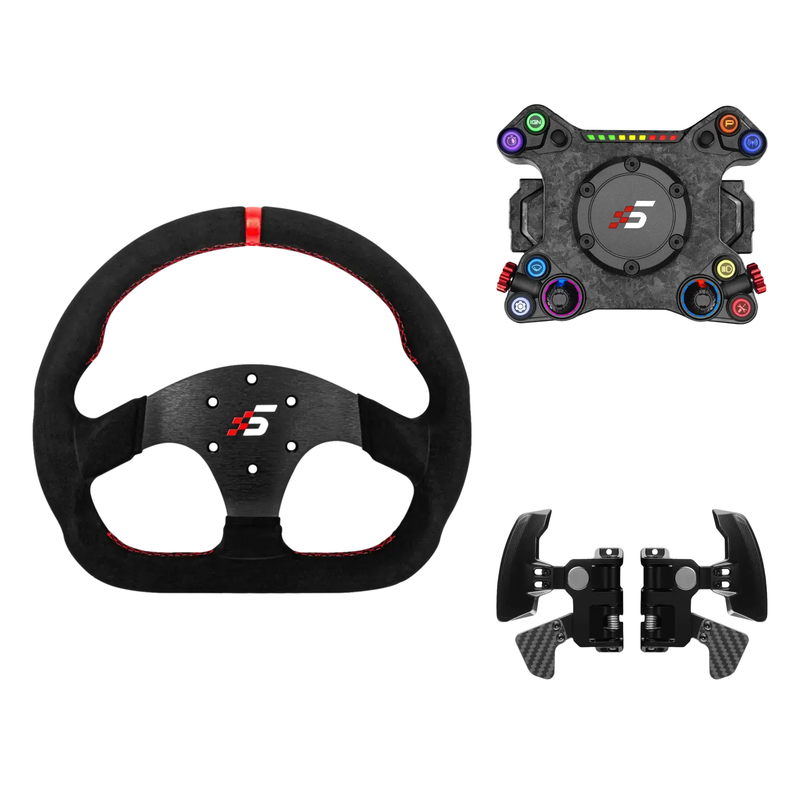 Simagic NEO X HUB bundle with P-325DA wheel rim and S410 dual-clutch paddle shifter module