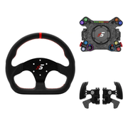 Simagic NEO X HUB bundle with P-325DL wheel rim and S410 dual-clutch paddle shifter module