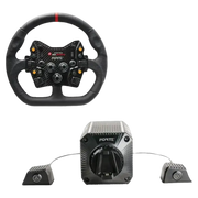 Asetek SimSports Forte (18nm) Direct Drive Wheel Base + Forte GT Wheel Bundle GT Closed D Black Leather + Forte GT