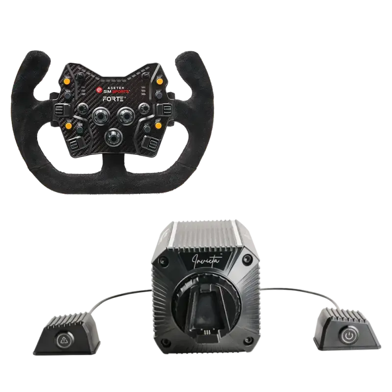 Asetek invecta 27NM Direct Drive GT Bundle - Open D-shape Alcantara Wheel