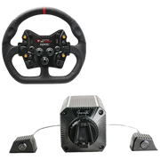 Asetek SimSports Invicta 27nm Direct Drive Wheel Base Forte GT Wheel Bundle GT Closed D Black Leather + Forte GT
