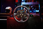 ASETEK ROUND BLACK LEATHER RIM + Forte button box