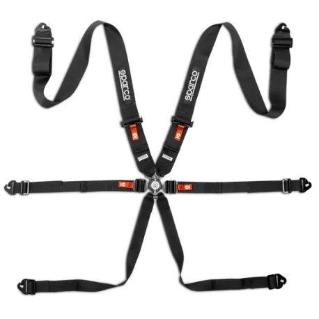 Sparco Competition H-3 Steel 2026 6-point racing harness - Black