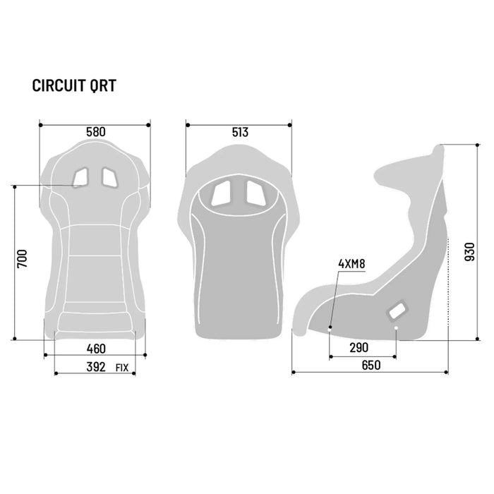 Sparco Circuit I/II QRT Fiberglass - Kuipstoel - Zwart