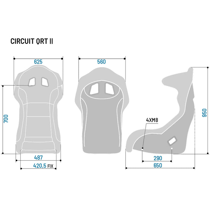 Sparco Circuit I/II QRT Fiberglass - Kuipstoel - Zwart