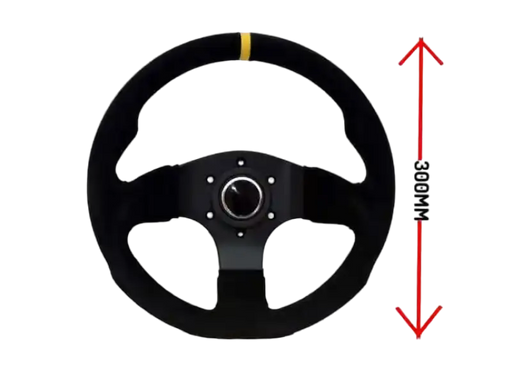 Ltec - 3 SPOKE 300MM SUEDE FLAT - Steering Wheel