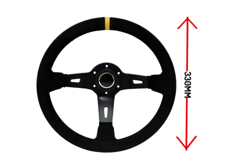 Ltec - 3 SPOKE 330MM SUEDE 90MM DEEP - Steering Wheel