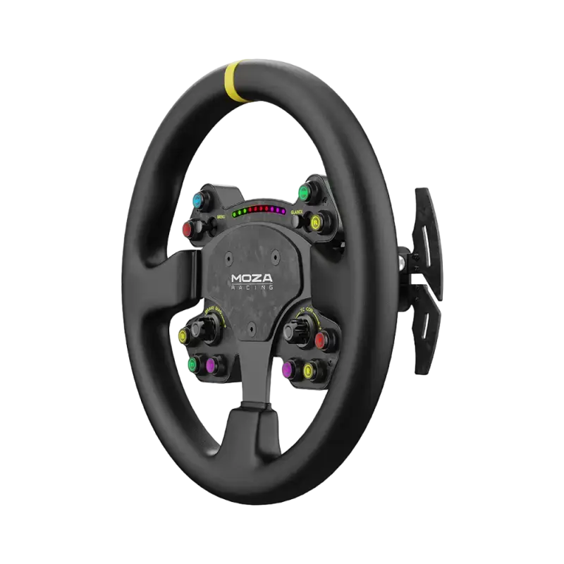 Moza Racing R9 Direct Drive Wheel Base – V2 + RS V2 Steering Wheel Leather - Bundle - Wheel base + wheel