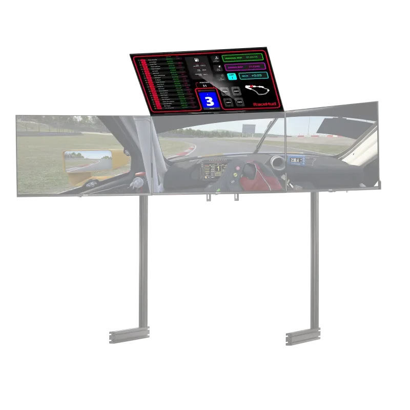 Next Level Racing - Elite Free Standing Quad Monitor - Black Edition - Add-On - mounted on tripple stand
