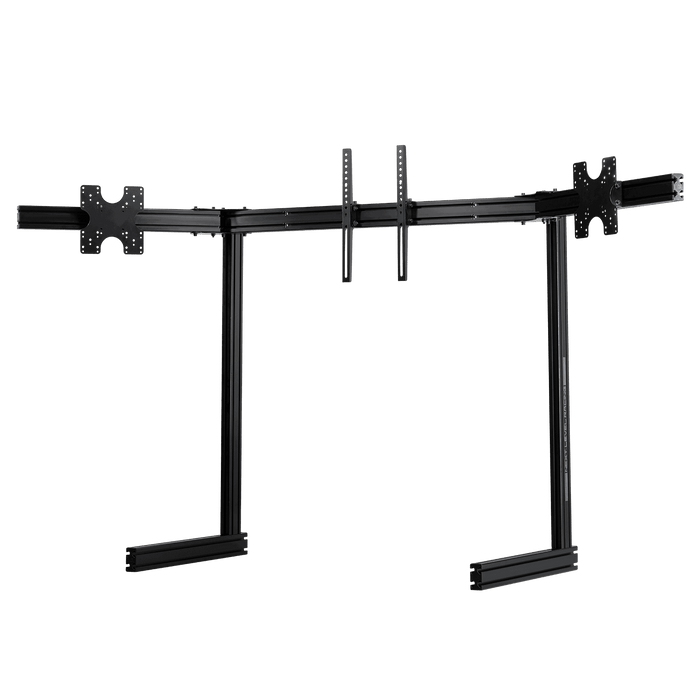 NEXT LEVEL RACING ELITE FREE STANDING TRIPLE MONITOR STAND - BLACK EDITION - side