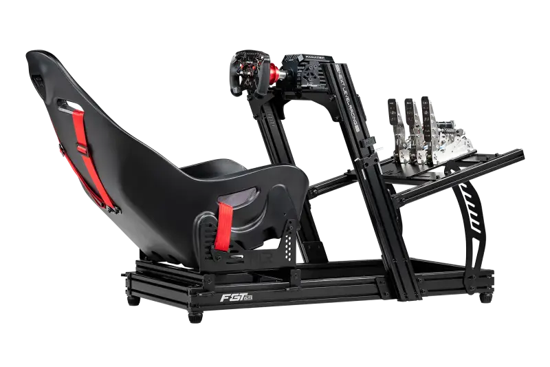 Next Level Racing F-GT ELITE LITE FRONT & SIDE MOUNT EDITION - Back view + ERS1 Seat and Fanatec CSL DD Wheel