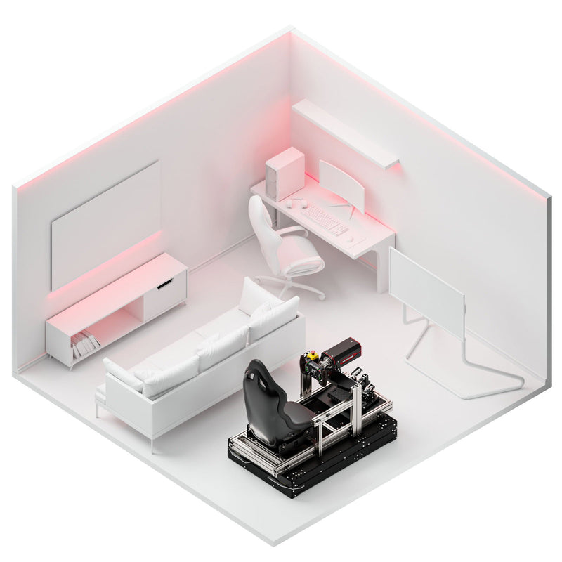 Qubic System QS-TP1 traction platform in a simulator room