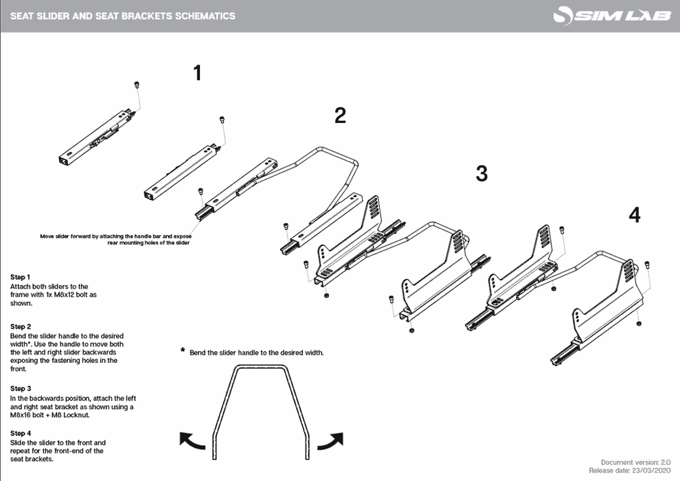 Sparco stoel slider