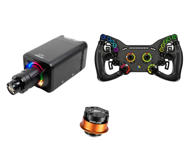 Simagic Alpha EVO 12 Nm + Bavarian Sim Tec Steering Wheel + QR-A Bundle — Bavarian Sim Tec Delta PULSE - Advanced 6 carbon paddles