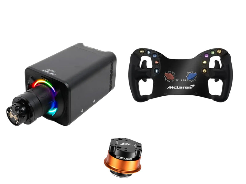 Simagic Alpha EVO Pro 18 Nm + Ascher Racing Steering Wheel + QR-A Bundle — Ascher McLaren Artura GT4 USB