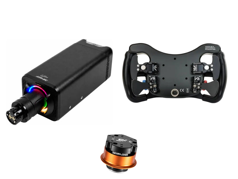 Simagic Alpha EVO Ultra 28 Nm + Ascher Racing Steering Wheel + QR-A Bundle — Ascher F64 V3 USB