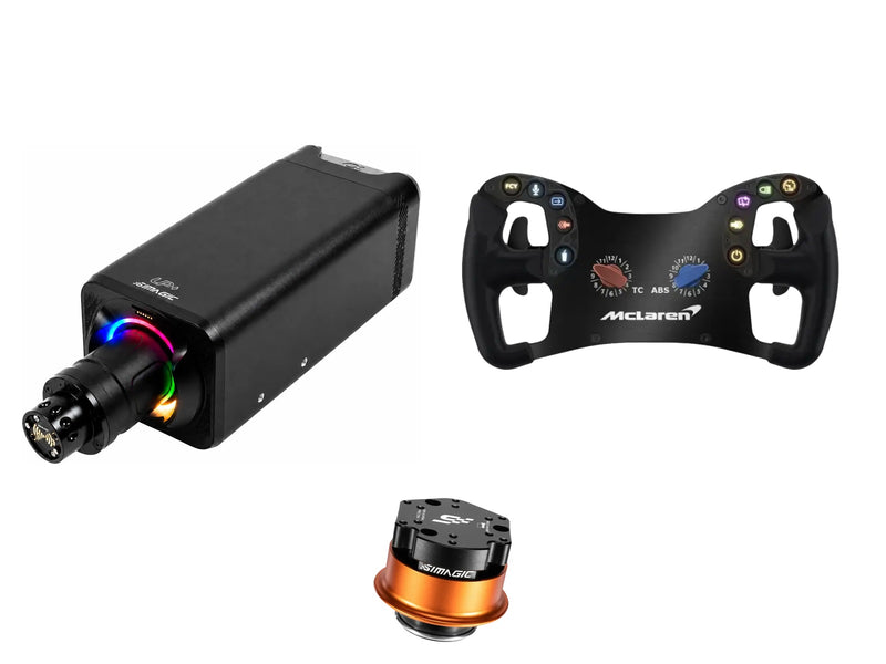 Simagic Alpha EVO Ultra 28 Nm + Ascher Racing Steering Wheel + QR-A Bundle — Ascher McLaren Artura GT4 USB