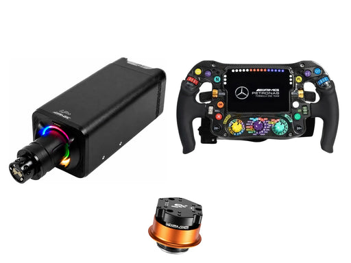Simagic Alpha EVO Ultra 28 Nm + Sim-Lab Steering Wheel + QR-A Bundle — Mercedes-AMG PETRONAS F1 Sim Racing Steering Wheel (2024/2025)