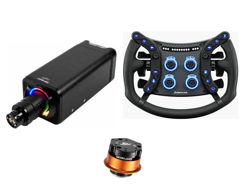 Simagic Alpha EVO Ultra 28 Nm + Sim-Lab Steering Wheel + QR-A Bundle — Sim-Lab GTSL Pro Sim Racing Steering Wheel