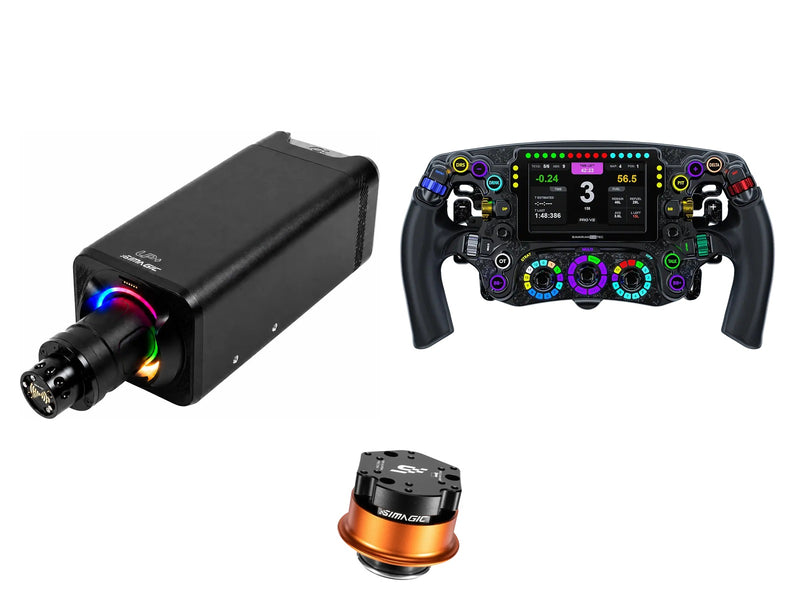 Simagic Alpha EVO Ultra 28 Nm + Bavarian Sim Tec Steering Wheel + QR-A Bundle — Bavarian Sim Tec OmegaPRO V2 Formula Steering Wheel
