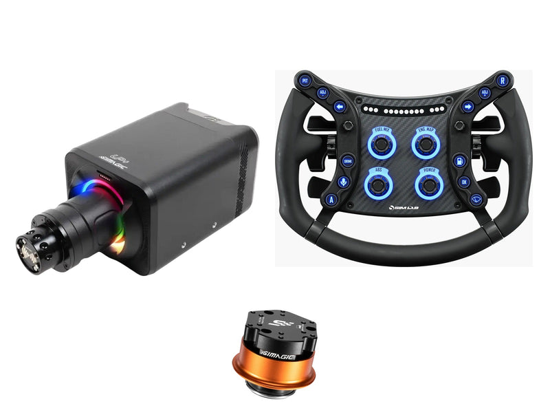 Simagic Alpha EVO Sport 9 Nm + Sim-Lab Steering Wheel + QR-A Bundle — Sim-Lab GTSL Pro Sim Racing Steering Wheel