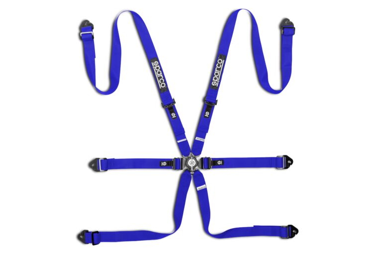 Sparco Competition H-2 Steel Pull-Down 6-Point Racing Harness – Blue – photo 3