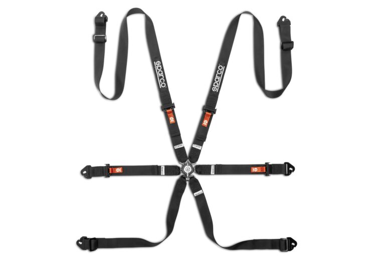 Sparco Competition H-2 Steel Pull-Up 6-Point Racing Harness – Black – photo 2