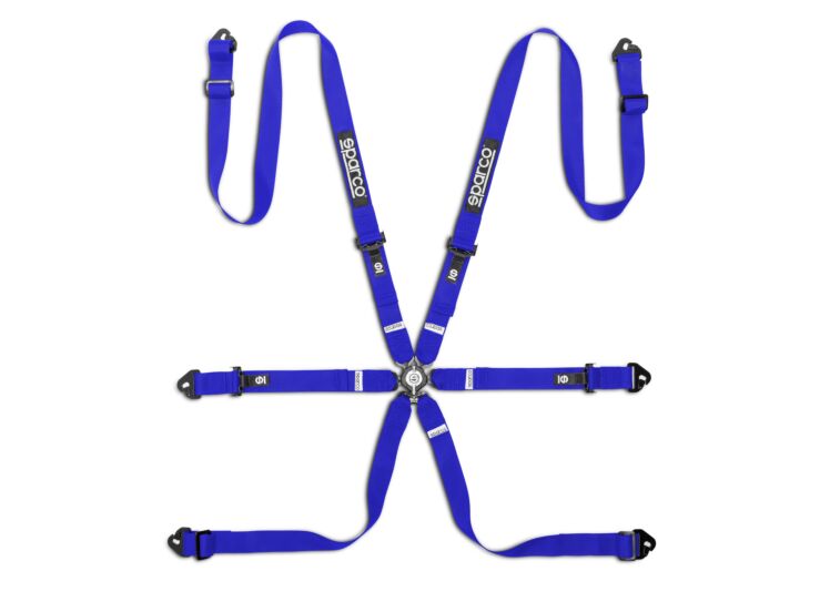 Sparco Competition H-2 Steel Pull-Up 6-Point Racing Harness – Blue – photo 3