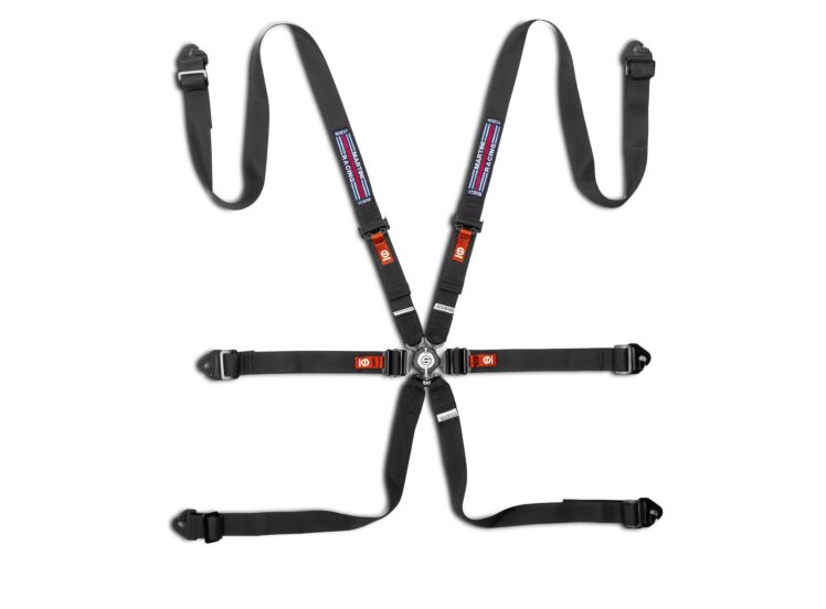 Sparco Martini Racing Competition H-2 Steel Pull-Down 6-Point Harness – Black – photo 2